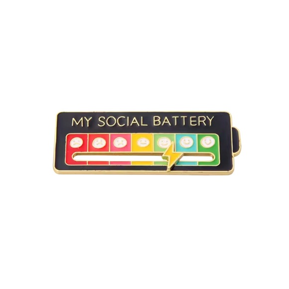 My Social Battery Enamel Pin - Picture 1 of 5